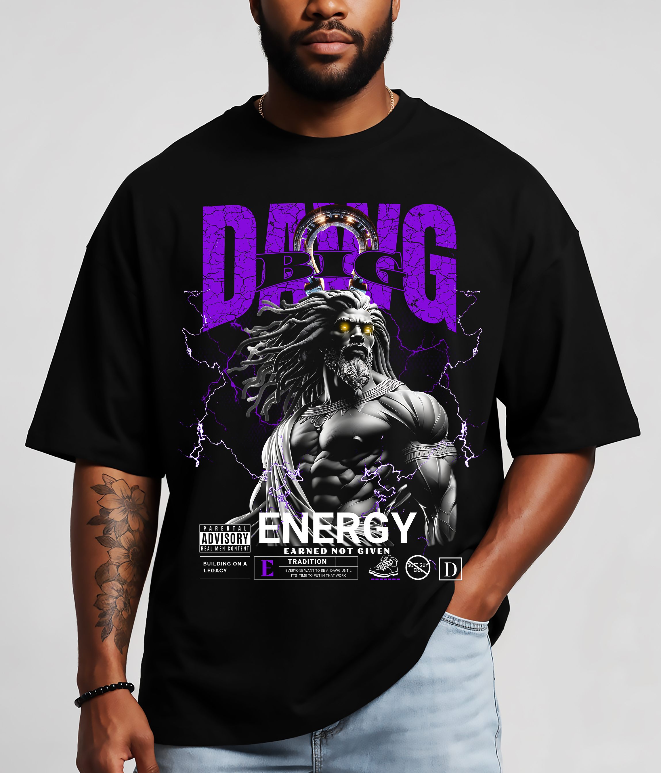 Big Dawg Energy" Storm Warrior Tee – Earned Not Given Graphic T-Shirt