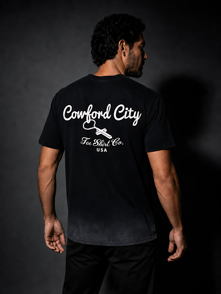 Cowford Steer Sunfade Tee – Vintage Washed Black