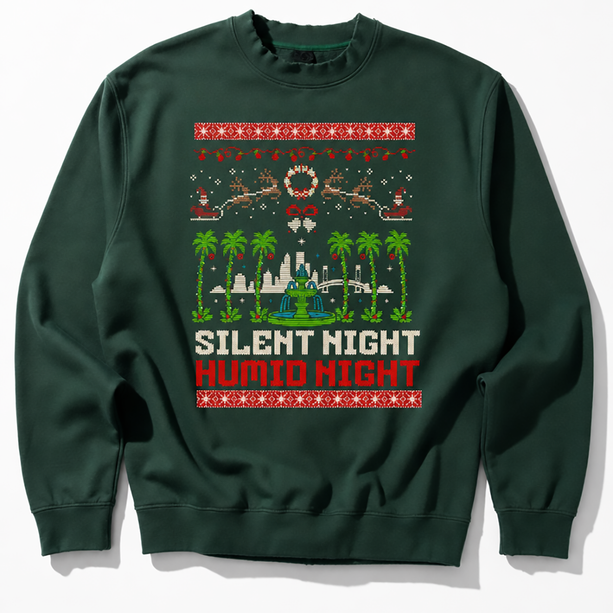 Silent Night, Humid Night Ugly Christmas Sweatshirt