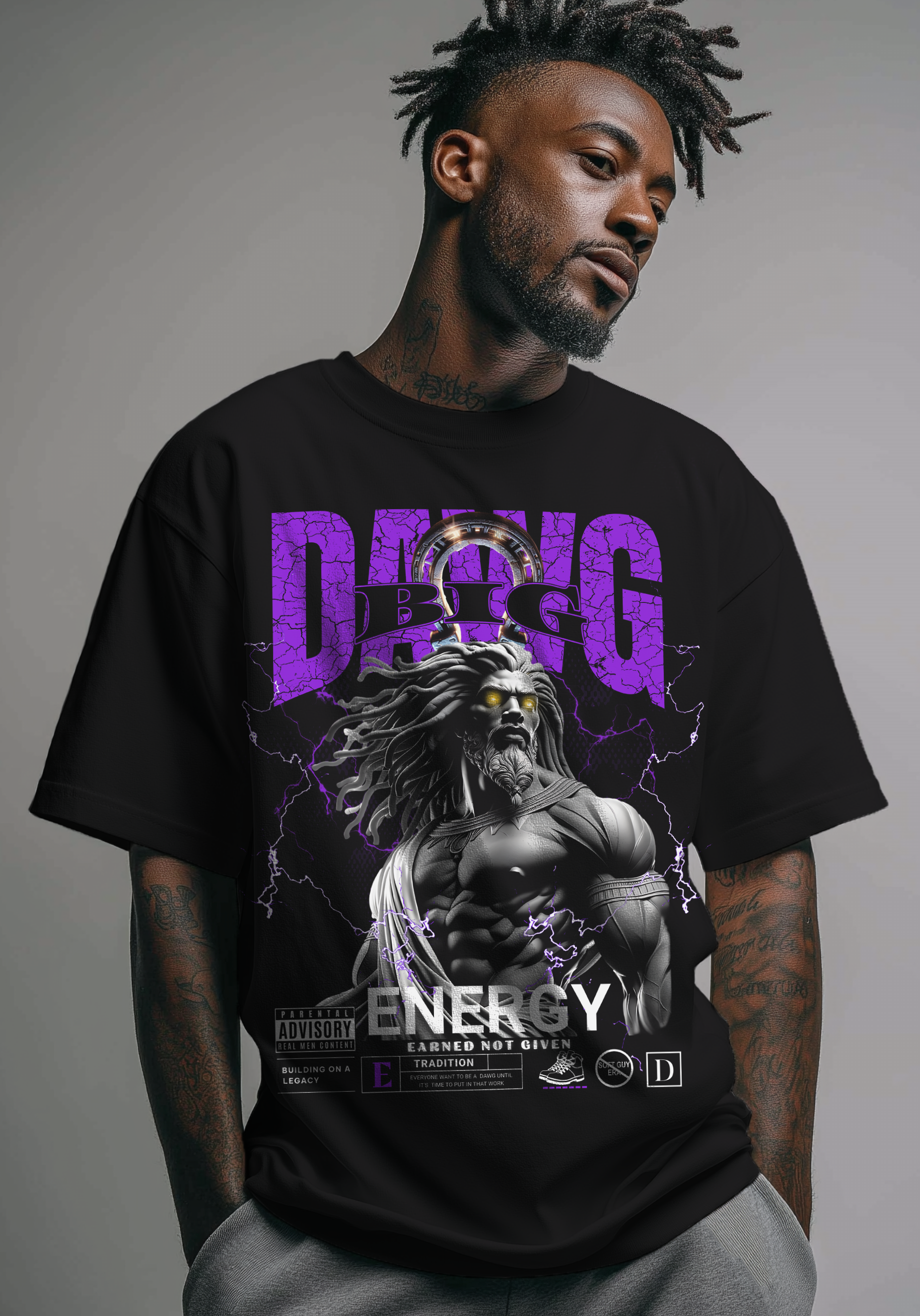 Big Dawg Energy" Storm Warrior Tee – Earned Not Given Graphic T-Shirt