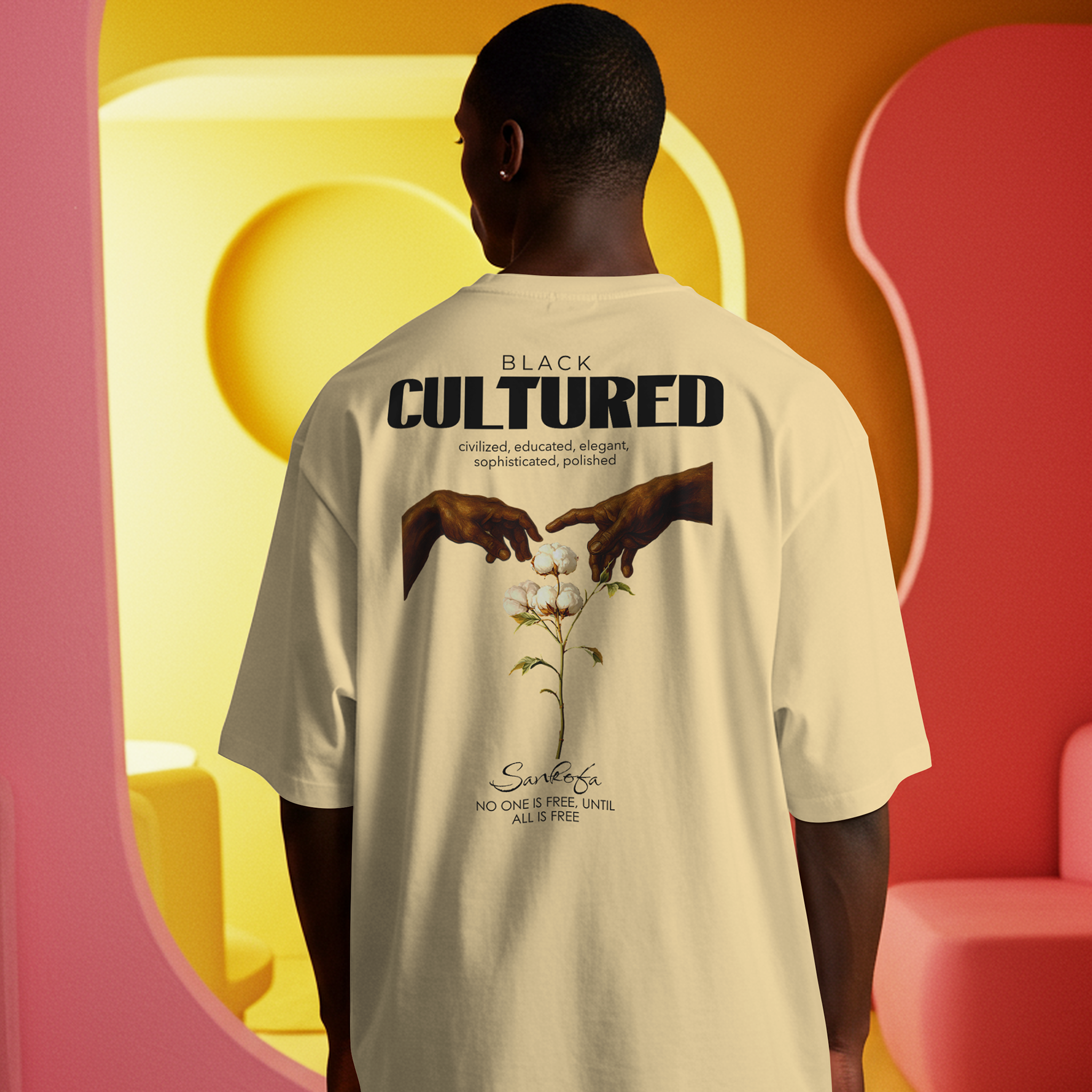 Black Cultured" Sankofa Graphic Tee | FBA Streetwear Unisex T-Shirt