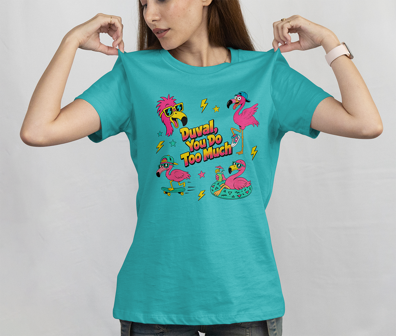 Duval, You Do Too Much | Flamingo Squad Jacksonville Graphic Tee