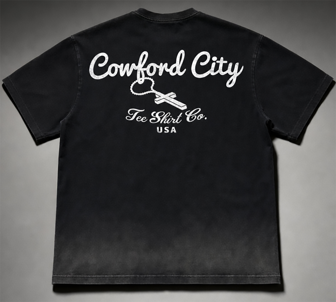 Cowford Steer Sunfade Tee – Vintage Washed Black