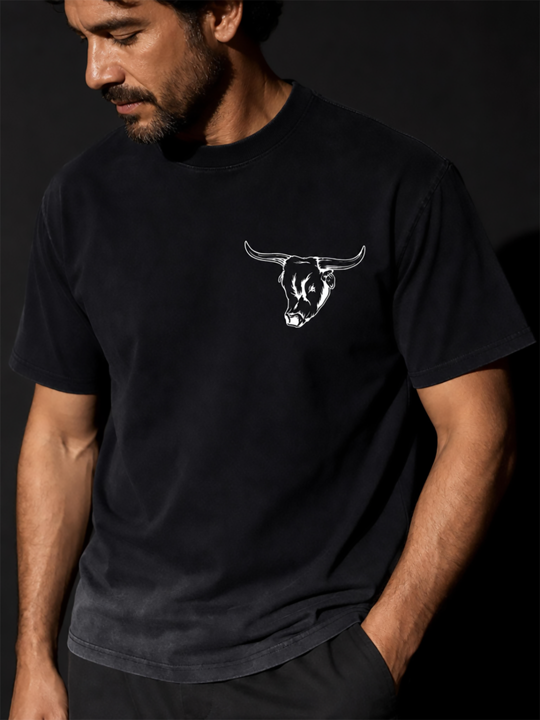 Cowford Steer Sunfade Tee – Vintage Washed Black