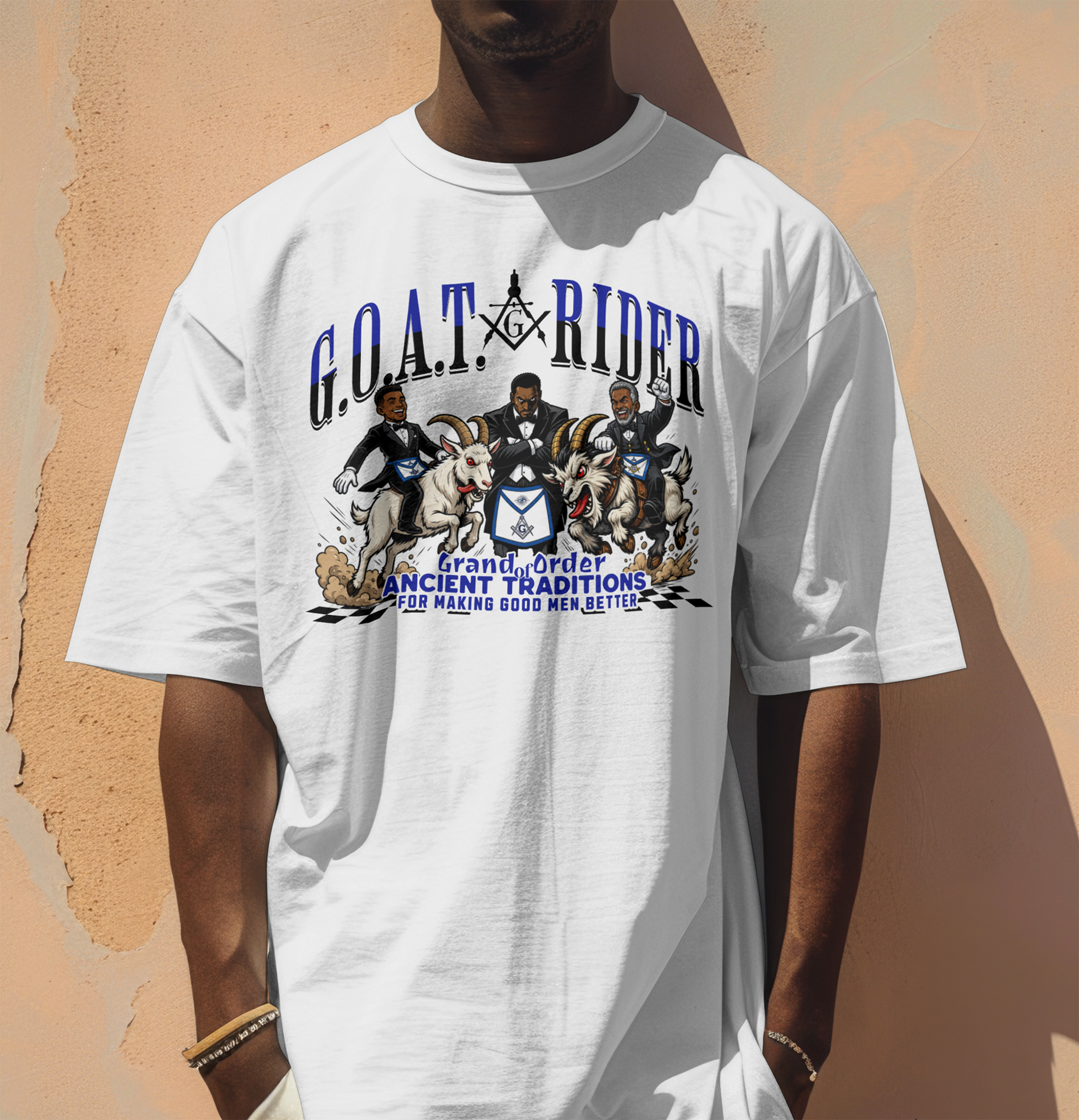G.O.A.T. Rider Masonic T-Shirt – "Grand Order of Ancient Traditions" Unisex Graphic Tee