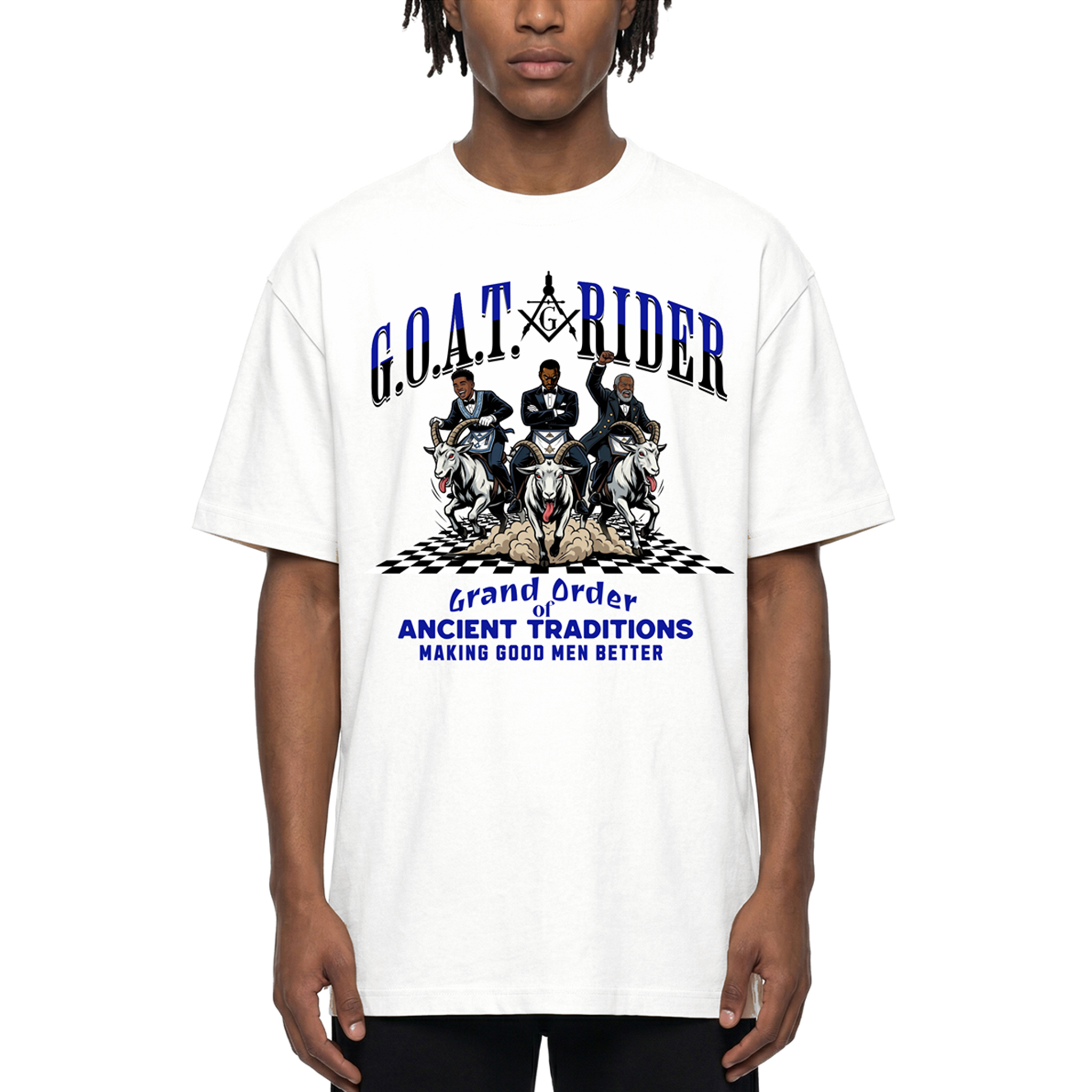 G.O.A.T. Rider Masonic T-Shirt – "Grand Order of Ancient Traditions" Unisex Graphic Tee