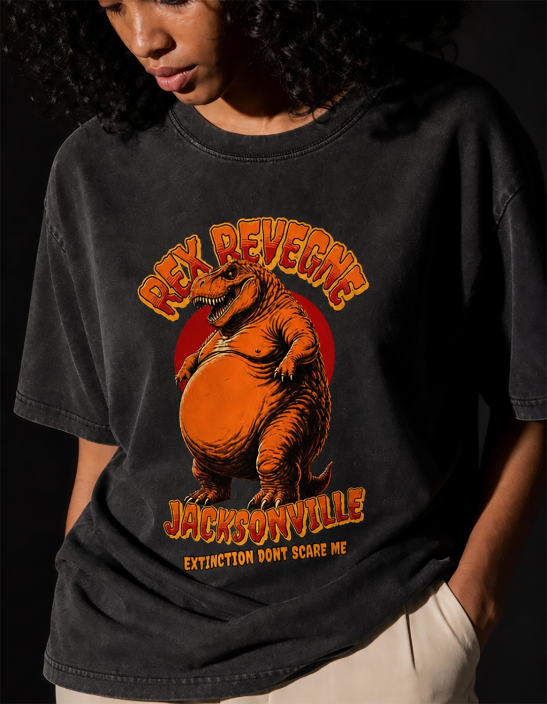 Rex Revenge Jacksonville Snow Wash Tee – Extinction Don't Scare Me