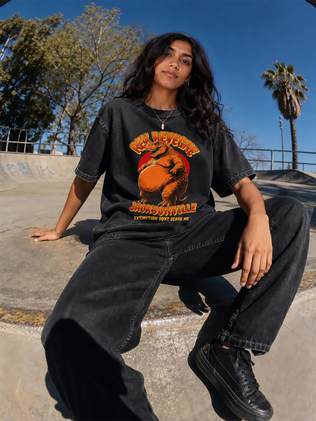 Rex Revenge Jacksonville Snow Wash Tee – Extinction Don't Scare Me