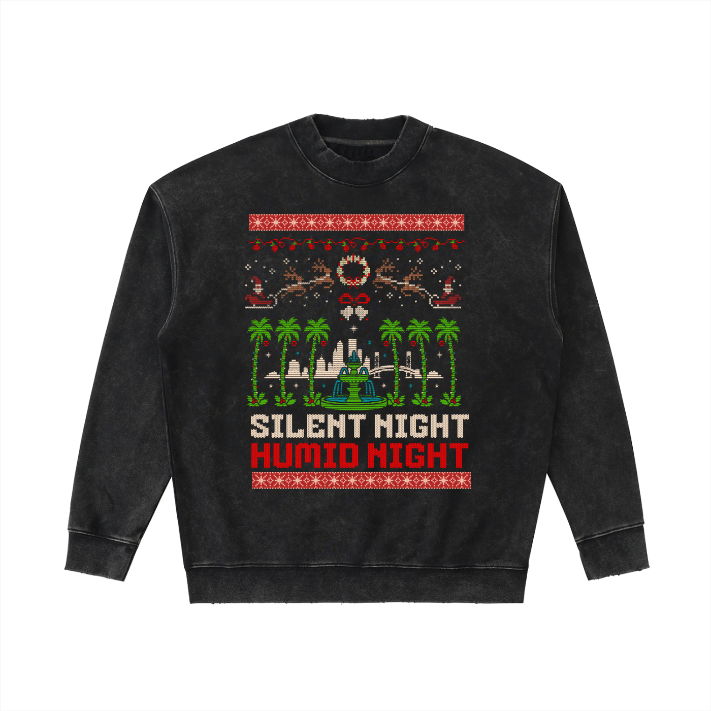 Silent Night, Humid Night Ugly Christmas Sweatshirt