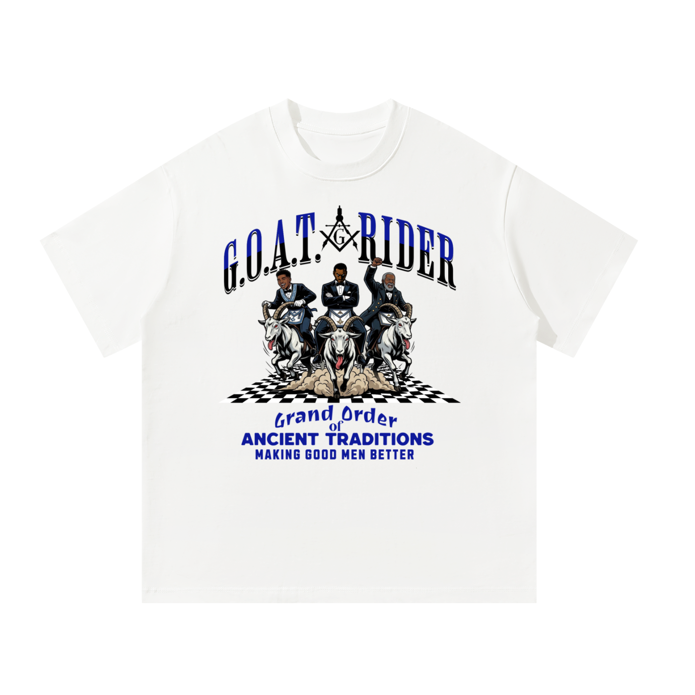 G.O.A.T. Rider Masonic T-Shirt – "Grand Order of Ancient Traditions" Unisex Graphic Tee
