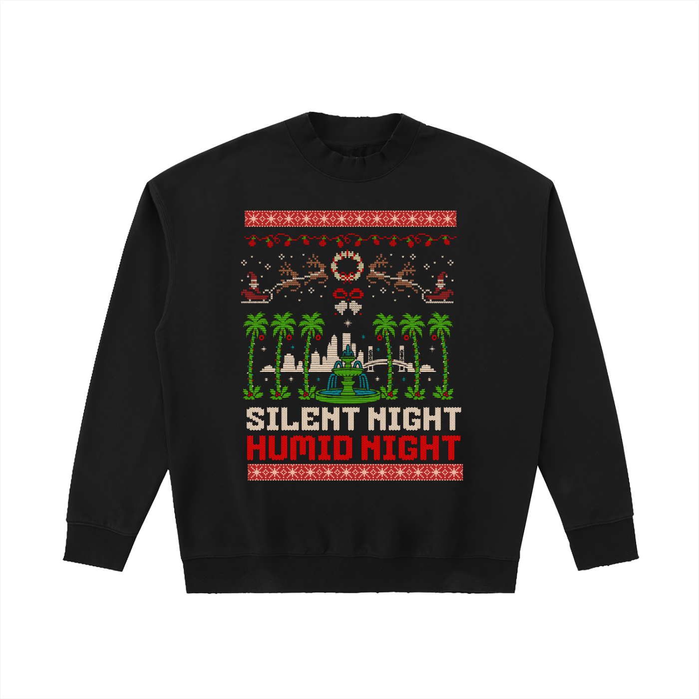 Silent Night, Humid Night Ugly Christmas Sweatshirt