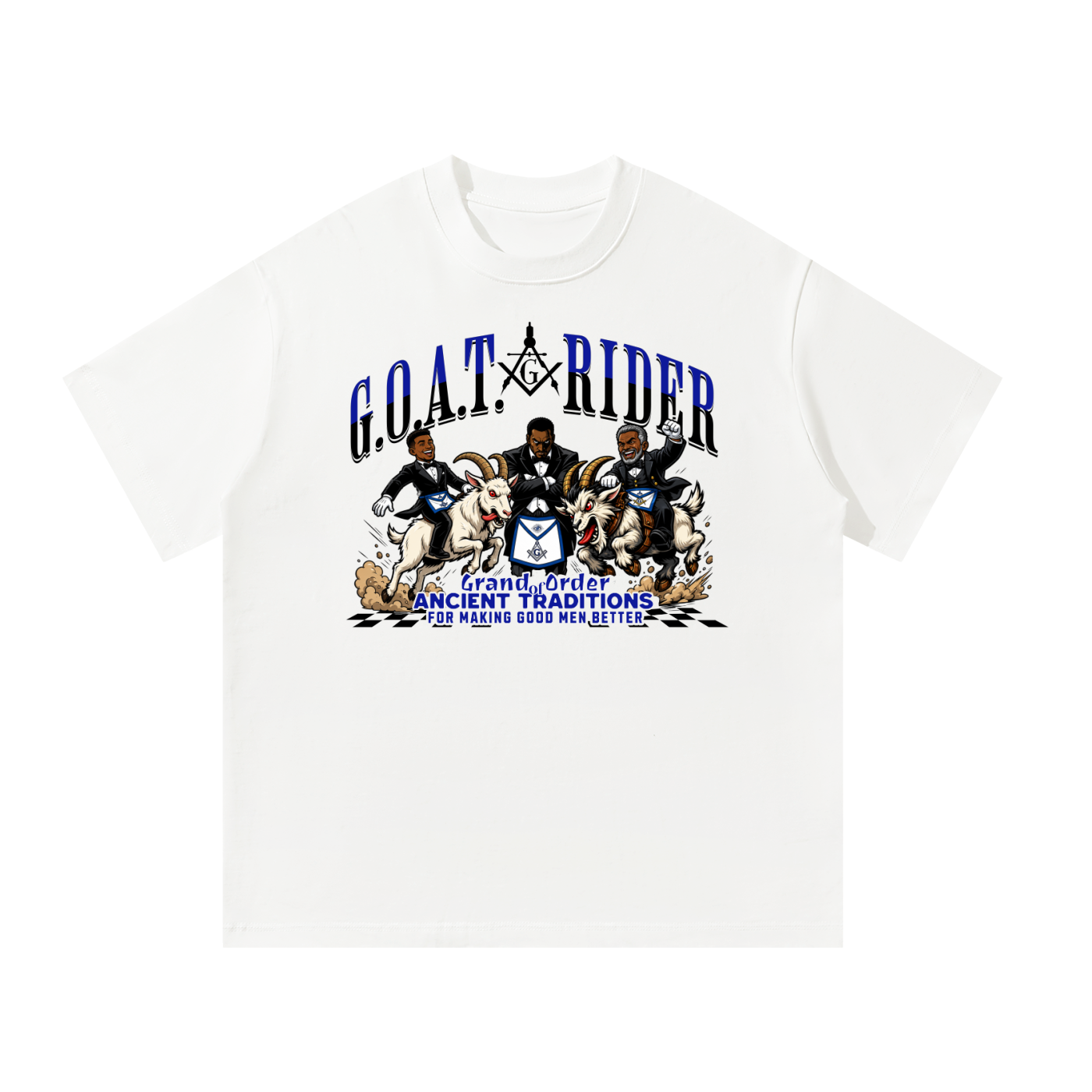 G.O.A.T. Rider Masonic T-Shirt – "Grand Order of Ancient Traditions" Unisex Graphic Tee